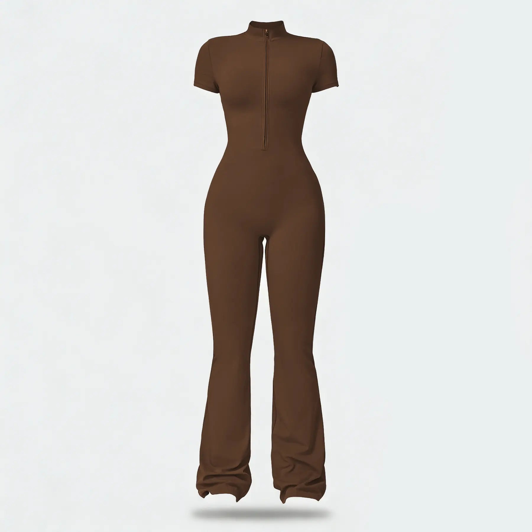 Women'S Summervibes Zip-Front Short-Sleeve Bodysuit, Nylon Blend, Breathable Skin-Friendly Slim-Fit Butt-Lifting Camisole, Ideal for Yoga and Pilates, Bodysuit for Women, Women'S Clothes, Gym Clothes Women Outdoor Fun,Summerwins