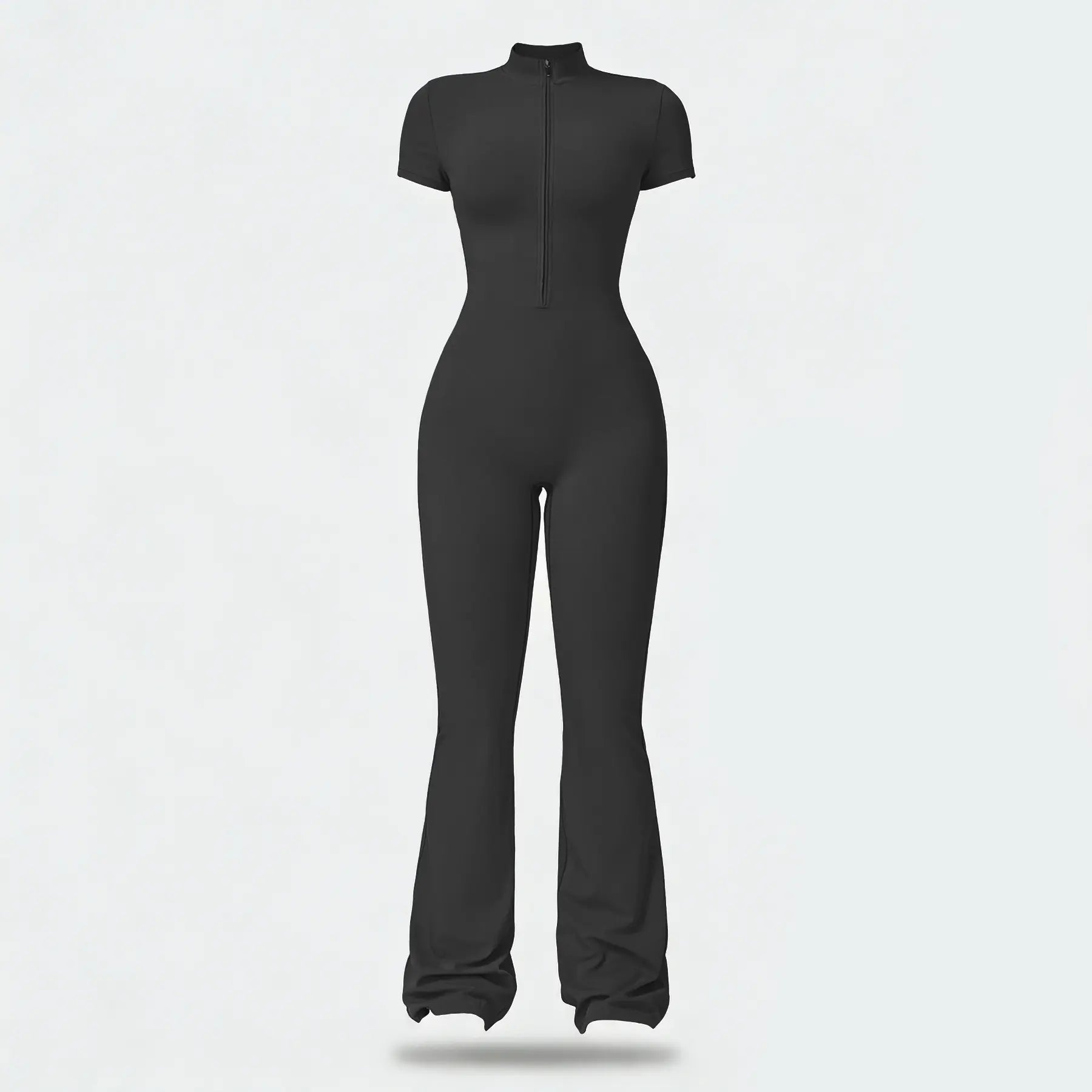 Women'S Summervibes Zip-Front Short-Sleeve Bodysuit, Nylon Blend, Breathable Skin-Friendly Slim-Fit Butt-Lifting Camisole, Ideal for Yoga and Pilates, Bodysuit for Women, Women'S Clothes, Gym Clothes Women Outdoor Fun,Summerwins