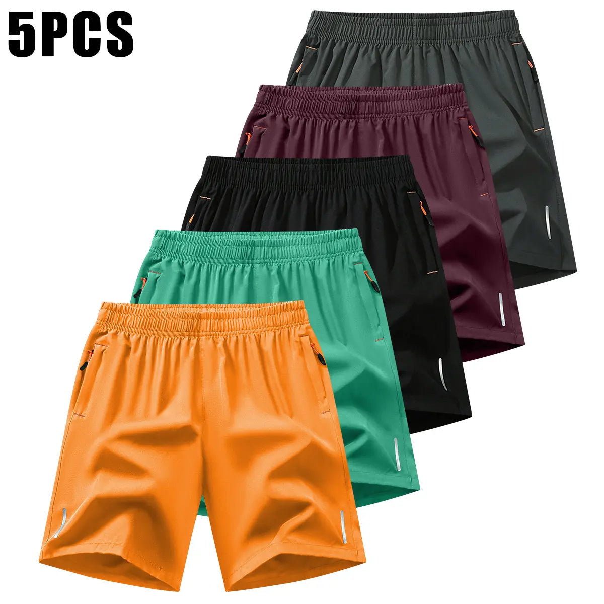 Men’S Athletic Shorts Set,Beach Vacationoutfit Multi-Pack Available in Various Colors Including Gray and Black, Featuring Zippered Pockets That Combine Comfort and Style.,Summerwins