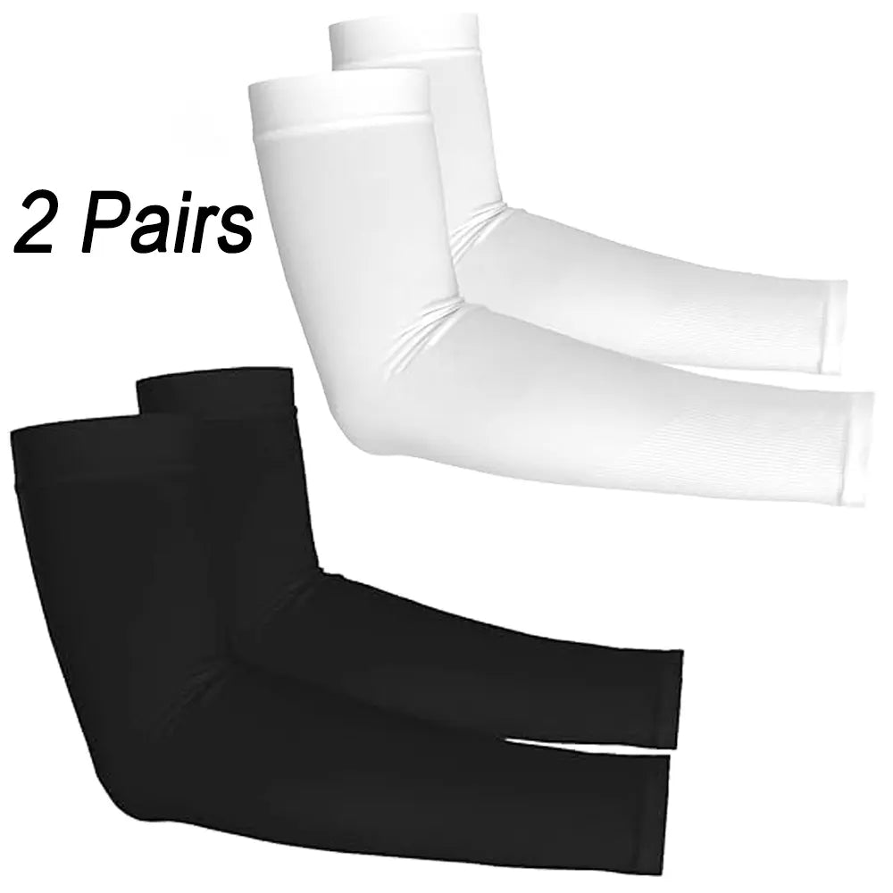 2 Pairs UV Protection Cooling Arm Sleeves for Men & Women UPF 50 Cooling Sports Sleeve Compression Sun Sleeves for Men Women Youth, Tattoo Cover Up