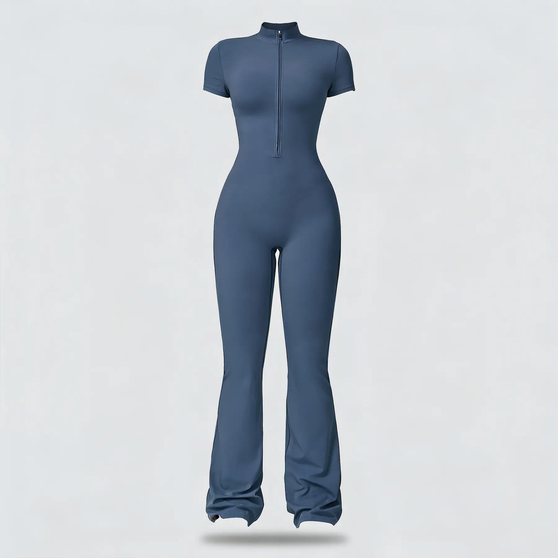 Women'S Summervibes Zip-Front Short-Sleeve Bodysuit, Nylon Blend, Breathable Skin-Friendly Slim-Fit Butt-Lifting Camisole, Ideal for Yoga and Pilates, Bodysuit for Women, Women'S Clothes, Gym Clothes Women Outdoor Fun,Summerwins