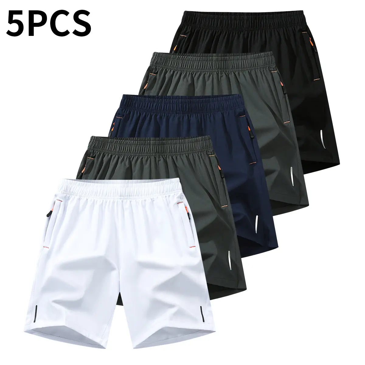 Men’S Athletic Shorts Set,Beach Vacationoutfit Multi-Pack Available in Various Colors Including Gray and Black, Featuring Zippered Pockets That Combine Comfort and Style.,Summerwins