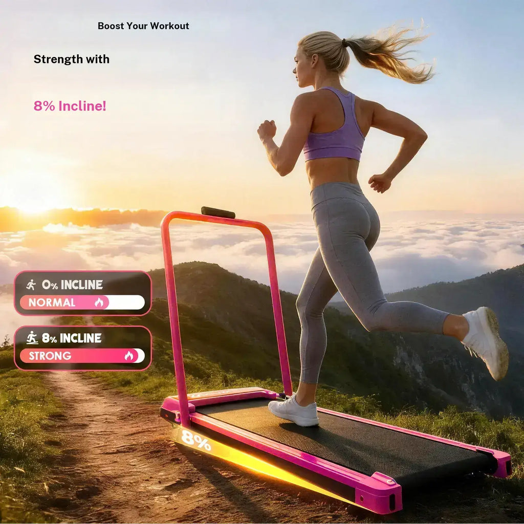 【DEALSFORYOUDAYS】 YAGUD Foldable Adjustable Incline Treadmill, Low Noise Motor Walking Pad, 265Lbs Weight Capacity, Remote Control & Wheels for Easy Mobility, Dual Shock Absorption System Home Gym Equipment, Home Workout Equipment