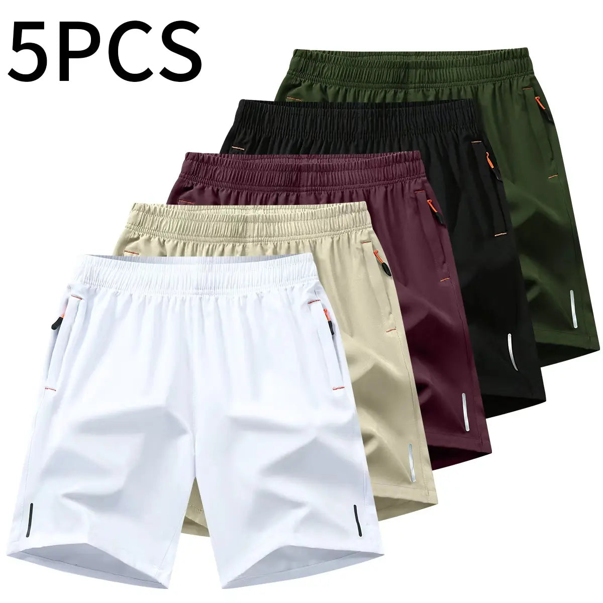 Men’S Athletic Shorts Set,Beach Vacationoutfit Multi-Pack Available in Various Colors Including Gray and Black, Featuring Zippered Pockets That Combine Comfort and Style.,Summerwins