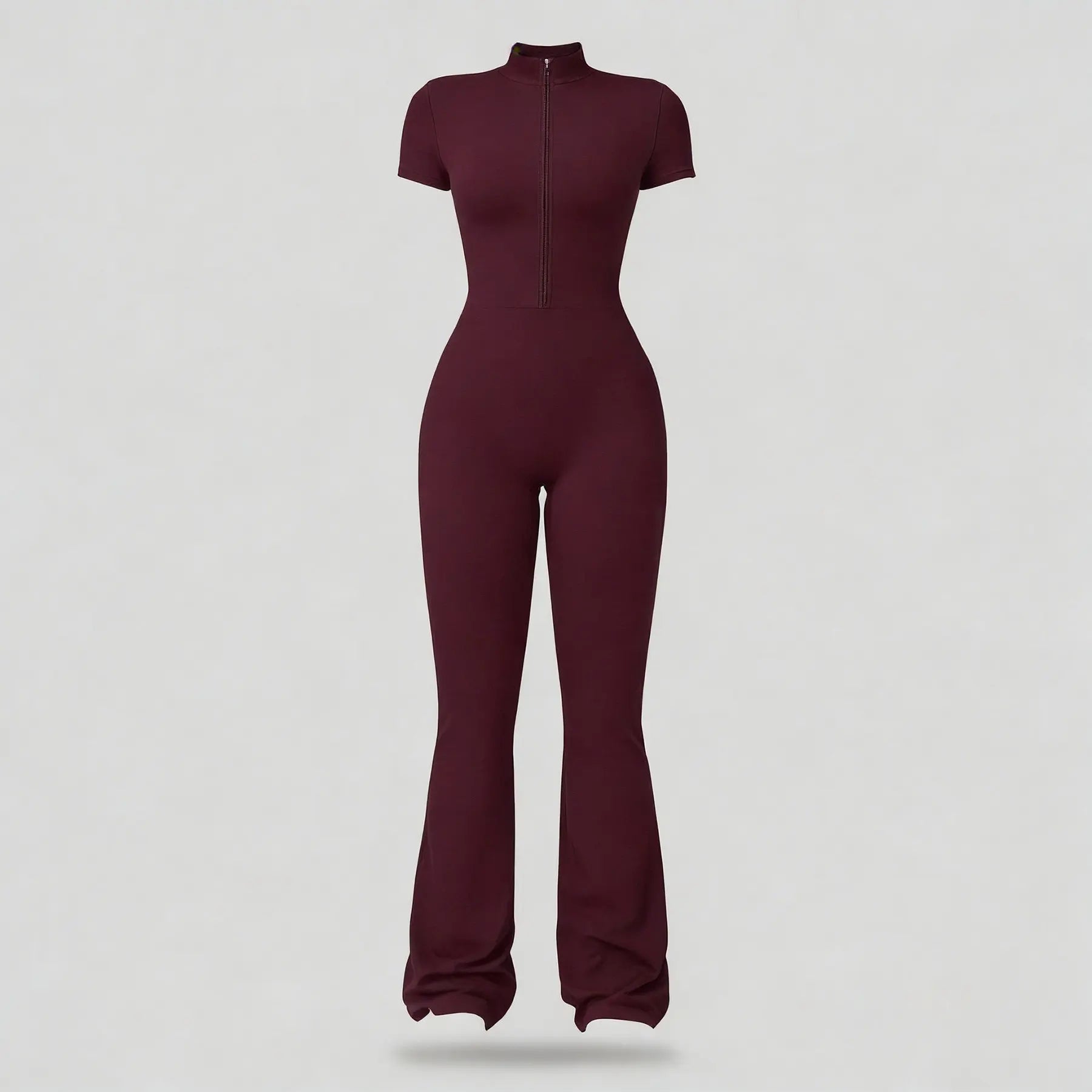 Women'S Summervibes Zip-Front Short-Sleeve Bodysuit, Nylon Blend, Breathable Skin-Friendly Slim-Fit Butt-Lifting Camisole, Ideal for Yoga and Pilates, Bodysuit for Women, Women'S Clothes, Gym Clothes Women Outdoor Fun,Summerwins