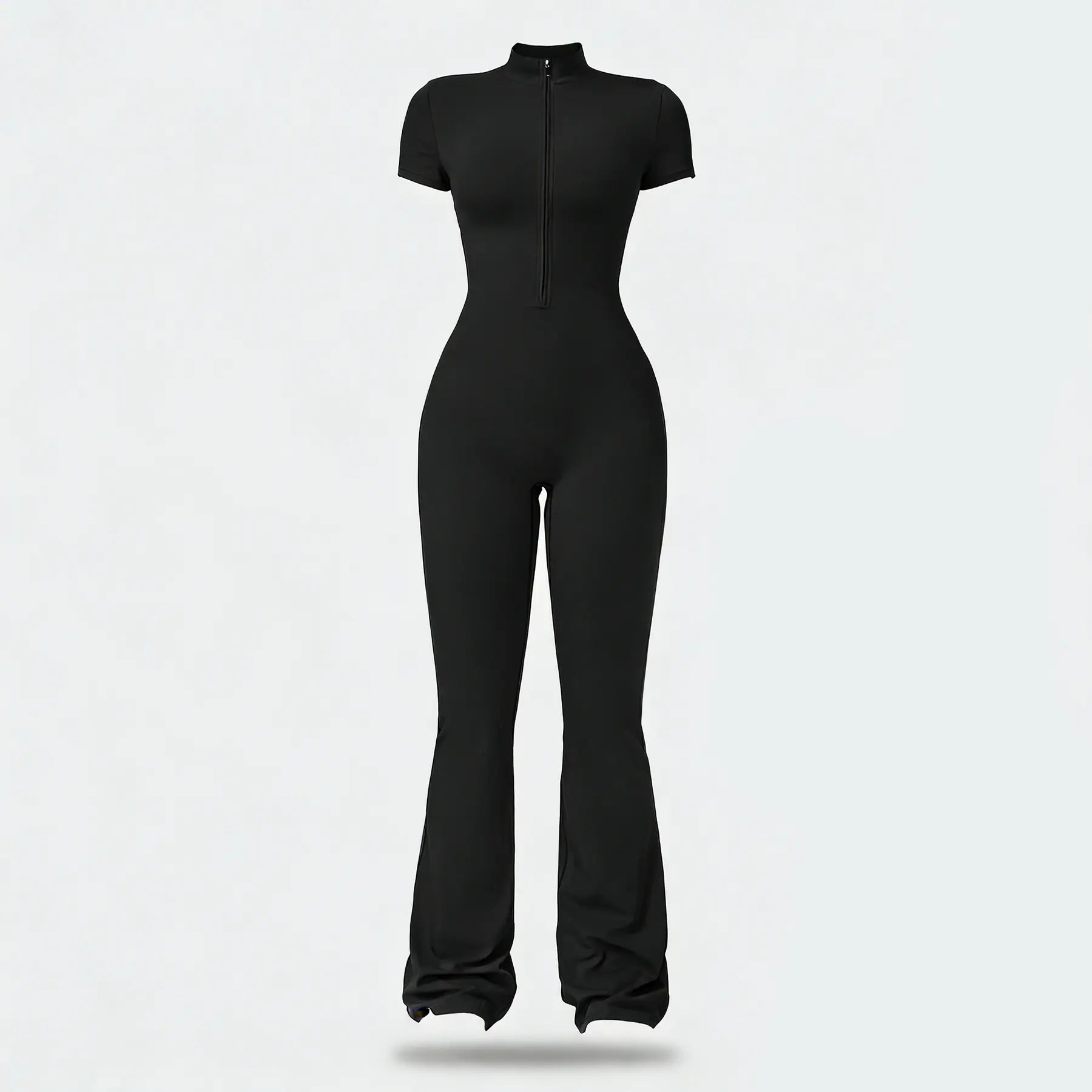 Women'S Summervibes Zip-Front Short-Sleeve Bodysuit, Nylon Blend, Breathable Skin-Friendly Slim-Fit Butt-Lifting Camisole, Ideal for Yoga and Pilates, Bodysuit for Women, Women'S Clothes, Gym Clothes Women Outdoor Fun,Summerwins
