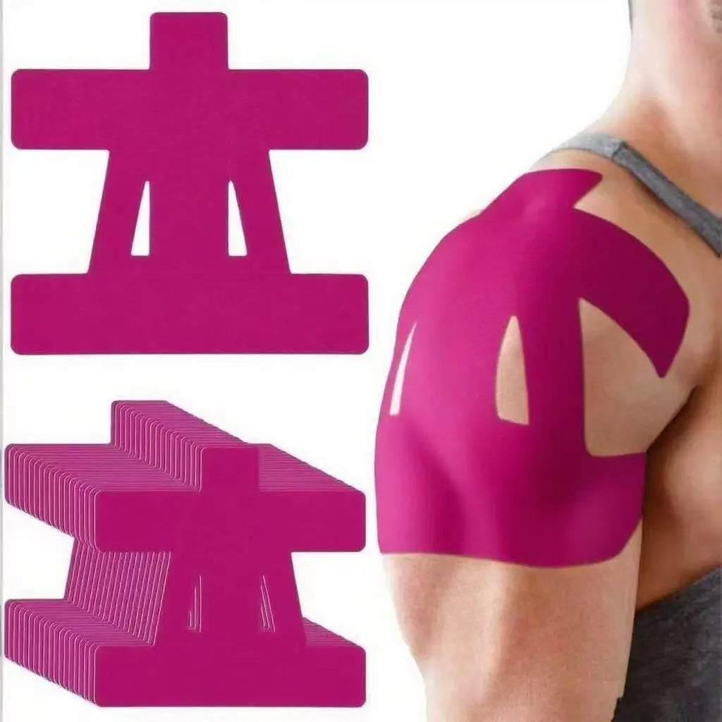 Precut Shoulder Kinesiology Tape for Men & Women – Shoulder Support & Pain Relief for Basketball, Volleyball, Tennis, Baseball, Gym & Sports | Waterproof Breathable Athletic Tape