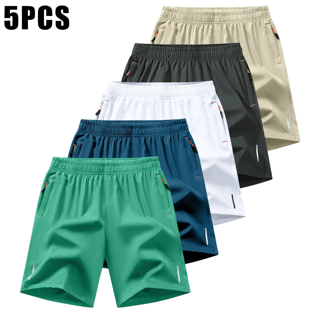Men’S Athletic Shorts Set,Beach Vacationoutfit Multi-Pack Available in Various Colors Including Gray and Black, Featuring Zippered Pockets That Combine Comfort and Style.,Summerwins