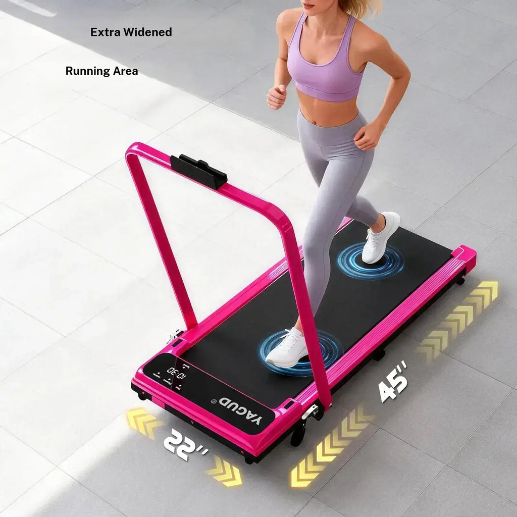 【DEALSFORYOUDAYS】 YAGUD Foldable Adjustable Incline Treadmill, Low Noise Motor Walking Pad, 265Lbs Weight Capacity, Remote Control & Wheels for Easy Mobility, Dual Shock Absorption System Home Gym Equipment, Home Workout Equipment