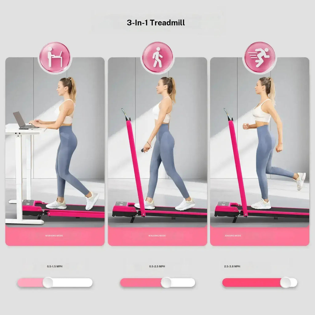 【DEALSFORYOUDAYS】 YAGUD Foldable Adjustable Incline Treadmill, Low Noise Motor Walking Pad, 265Lbs Weight Capacity, Remote Control & Wheels for Easy Mobility, Dual Shock Absorption System Home Gym Equipment, Home Workout Equipment