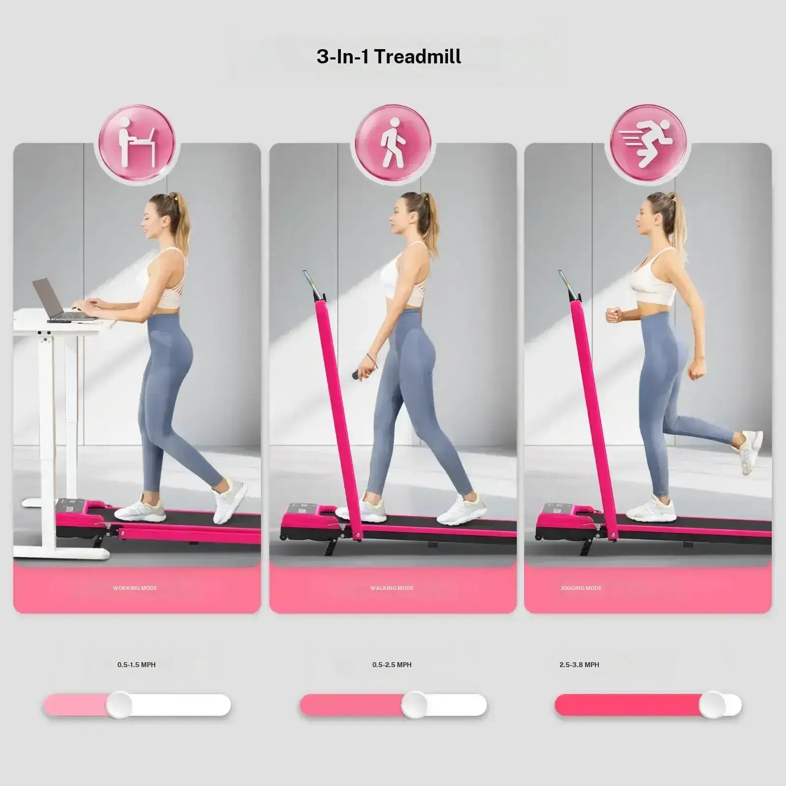 【DEALSFORYOUDAYS】 YAGUD Foldable Adjustable Incline Treadmill, Low Noise Motor Walking Pad, 265Lbs Weight Capacity, Remote Control & Wheels for Easy Mobility, Dual Shock Absorption System Home Gym Equipment, Home Workout Equipment