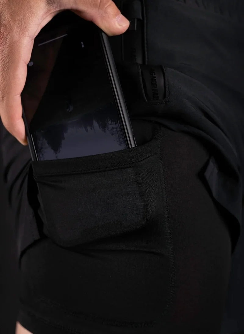 New Summer Casual Trend Men Shorts Quick-drying Sports Shorts Outdoor Running Zipper Pocket Breathable Double-layer Shorts Men