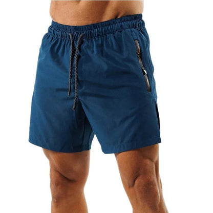 New Summer Casual Trend Men Shorts Quick-drying Sports Shorts Outdoor Running Zipper Pocket Breathable Double-layer Shorts Men