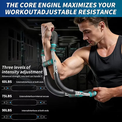 Twister arm Trainer, Adjustable Resistance (60-140 lbs) Chest Workout Equipment,Forearm Power Exercise bar , pectoralis spinalis