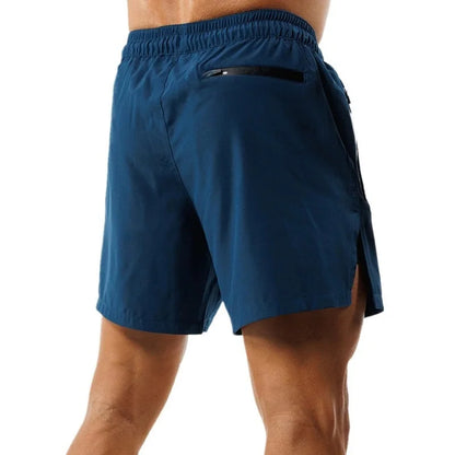 New Summer Casual Trend Men Shorts Quick-drying Sports Shorts Outdoor Running Zipper Pocket Breathable Double-layer Shorts Men