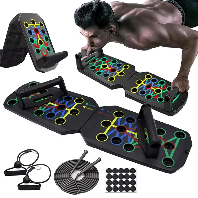 Household Foldable Push Up Rack Multifunctional Muscle Training Board Portable Fitness Exercise Device for Men Women