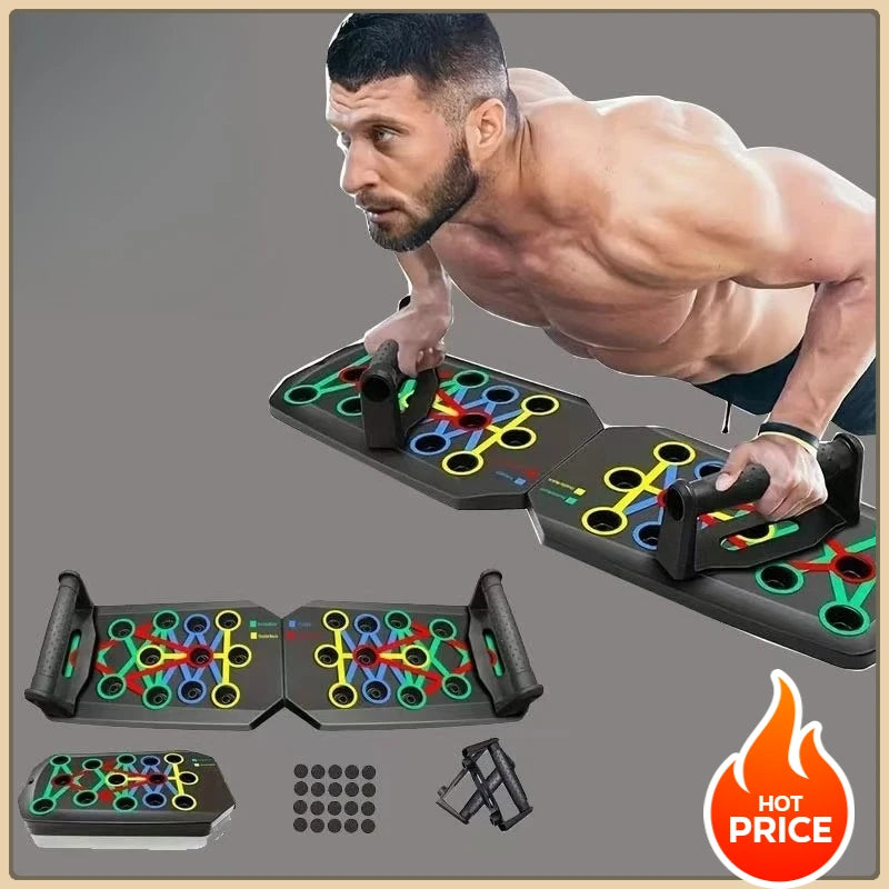 Household Foldable Push Up Rack Multifunctional Muscle Training Board Portable Fitness Exercise Device for Men Women