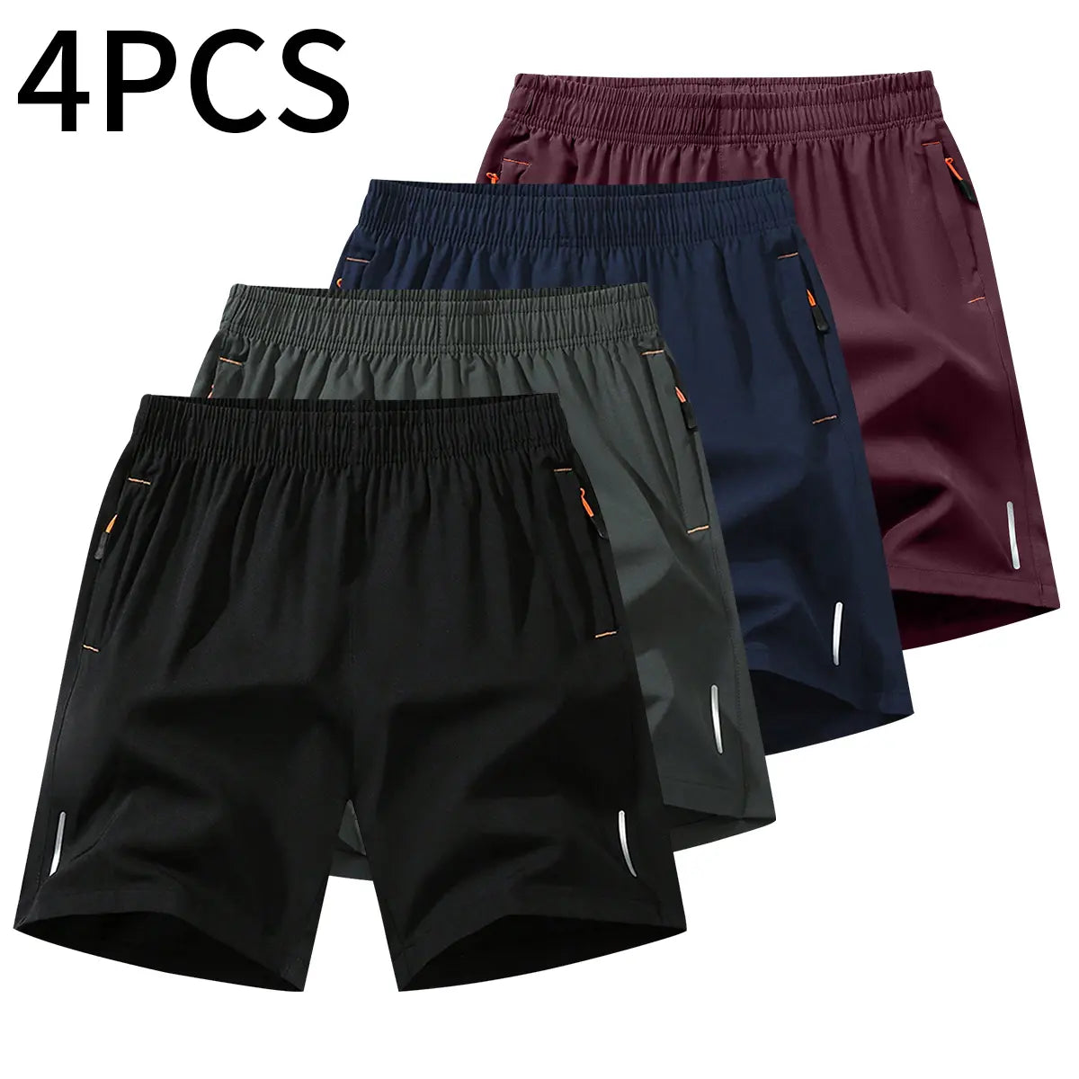 Men’S Athletic Shorts Set,Beach Vacationoutfit Multi-Pack Available in Various Colors Including Gray and Black, Featuring Zippered Pockets That Combine Comfort and Style.,Summerwins
