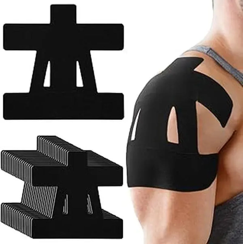 Precut Shoulder Kinesiology Tape for Men & Women – Shoulder Support & Pain Relief for Basketball, Volleyball, Tennis, Baseball, Gym & Sports | Waterproof Breathable Athletic Tape