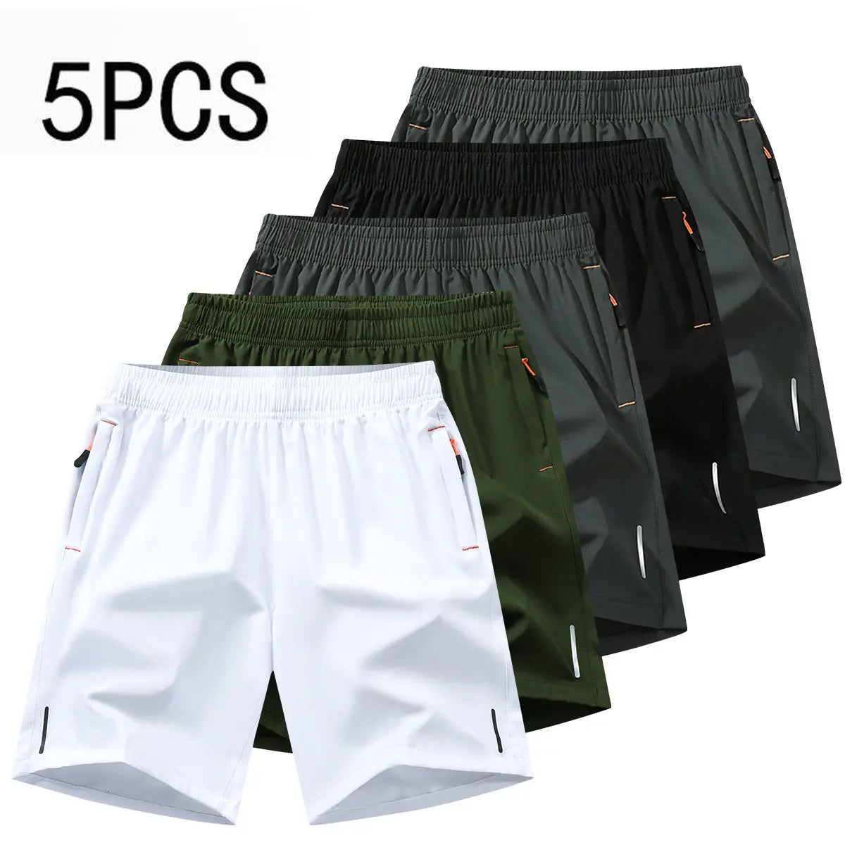 Men’S Athletic Shorts Set,Beach Vacationoutfit Multi-Pack Available in Various Colors Including Gray and Black, Featuring Zippered Pockets That Combine Comfort and Style.,Summerwins