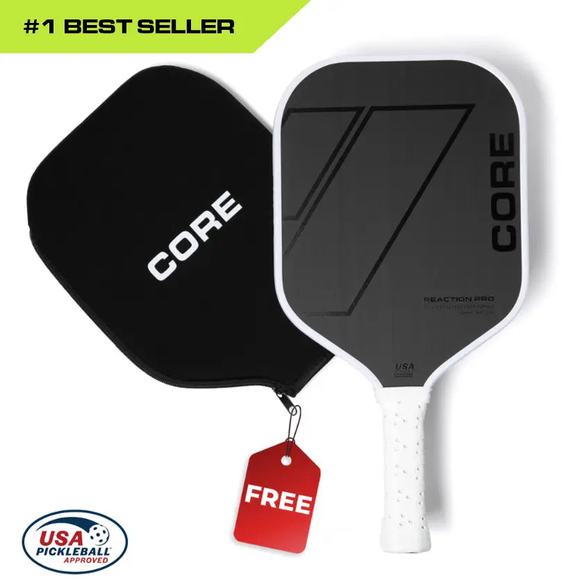 CORE Reaction Pro Pickleball Paddle | T700 Carbon Fiber Surface | MX-1000 (16Mm)