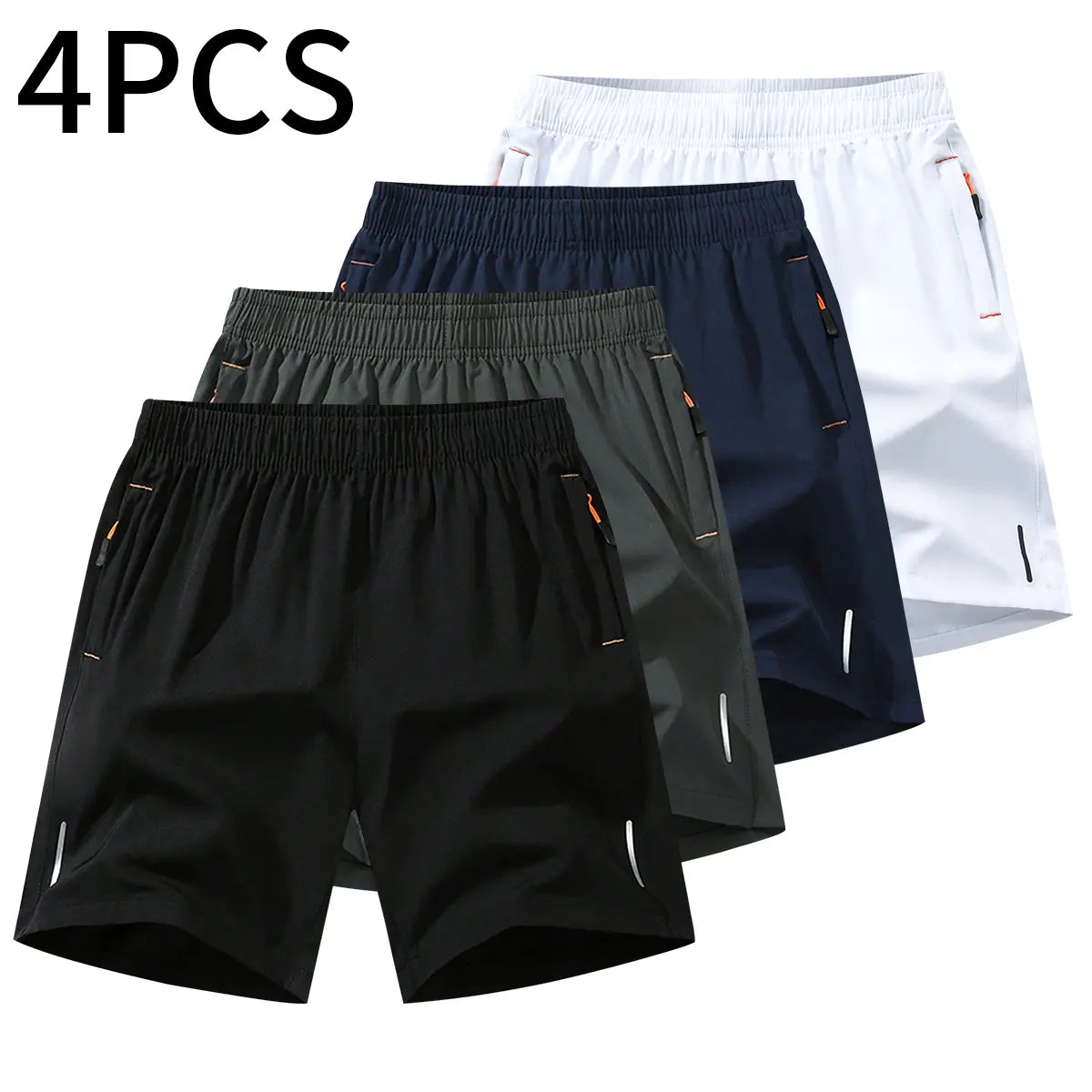 Men’S Athletic Shorts Set,Beach Vacationoutfit Multi-Pack Available in Various Colors Including Gray and Black, Featuring Zippered Pockets That Combine Comfort and Style.,Summerwins