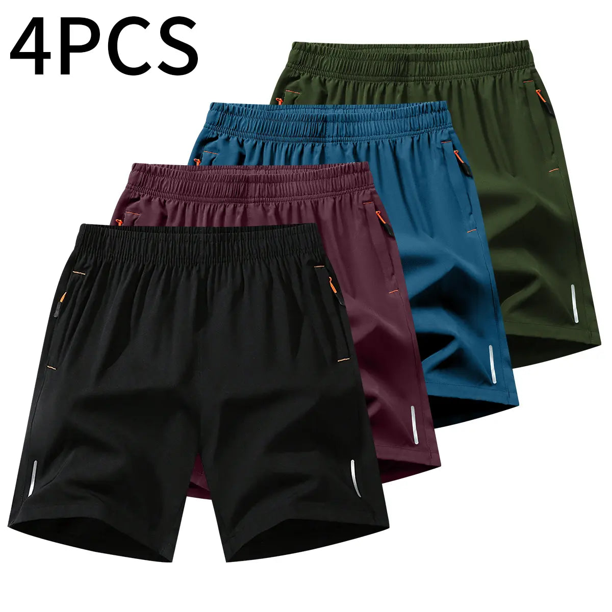 Men’S Athletic Shorts Set,Beach Vacationoutfit Multi-Pack Available in Various Colors Including Gray and Black, Featuring Zippered Pockets That Combine Comfort and Style.,Summerwins
