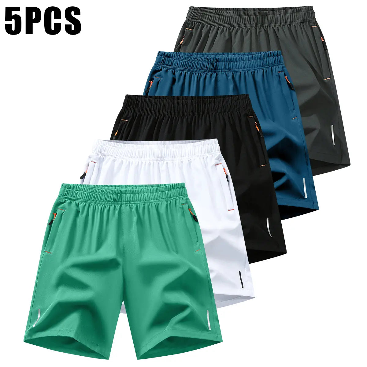 Men’S Athletic Shorts Set,Beach Vacationoutfit Multi-Pack Available in Various Colors Including Gray and Black, Featuring Zippered Pockets That Combine Comfort and Style.,Summerwins