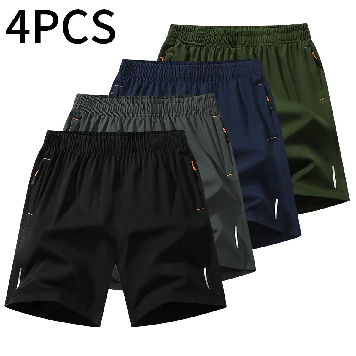 Men’S Athletic Shorts Set,Beach Vacationoutfit Multi-Pack Available in Various Colors Including Gray and Black, Featuring Zippered Pockets That Combine Comfort and Style.,Summerwins